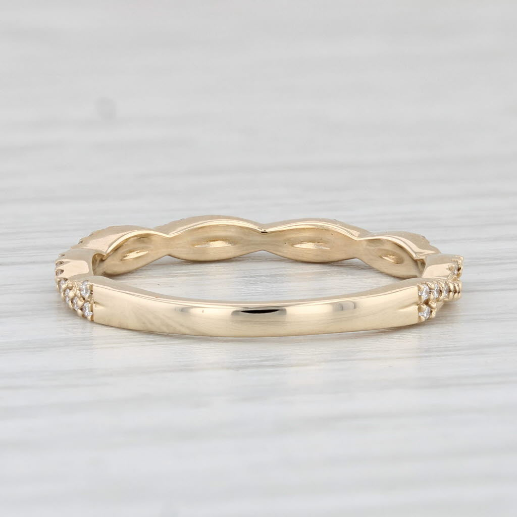 Light Gray New 0.15ctw Stackable Diamond Ring 14k Yellow Gold Wedding Band Size 6.25