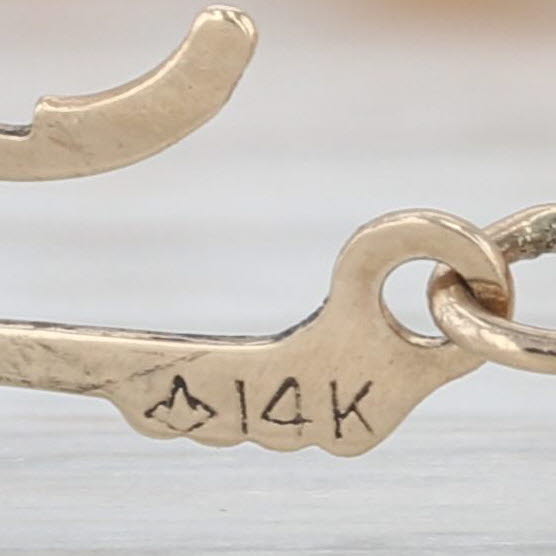 Pink Cultured Pearl Single Bead Strand Necklace 14k Yellow Gold 17.5"