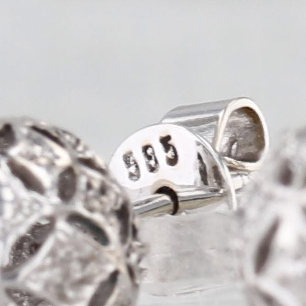 Cultured Black Gray Pearl Bead Dangle Earrings 14k White Gold