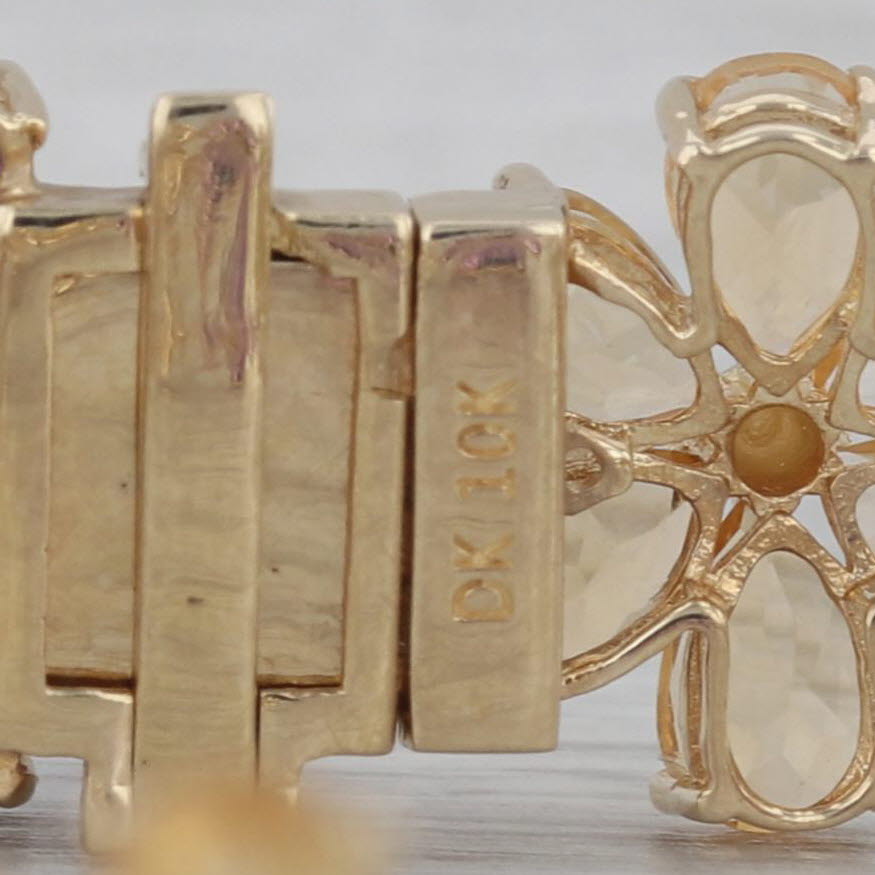 Rosy Brown 28.20ctw Gemstone Flower Bracelet 10k Gold 7" Garnet Amethyst peridot Aquamarine