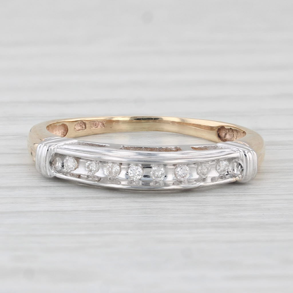 Light Gray Diamond Wedding Band 10k White Yellow Gold Size 7.5 Stackable Anniversary