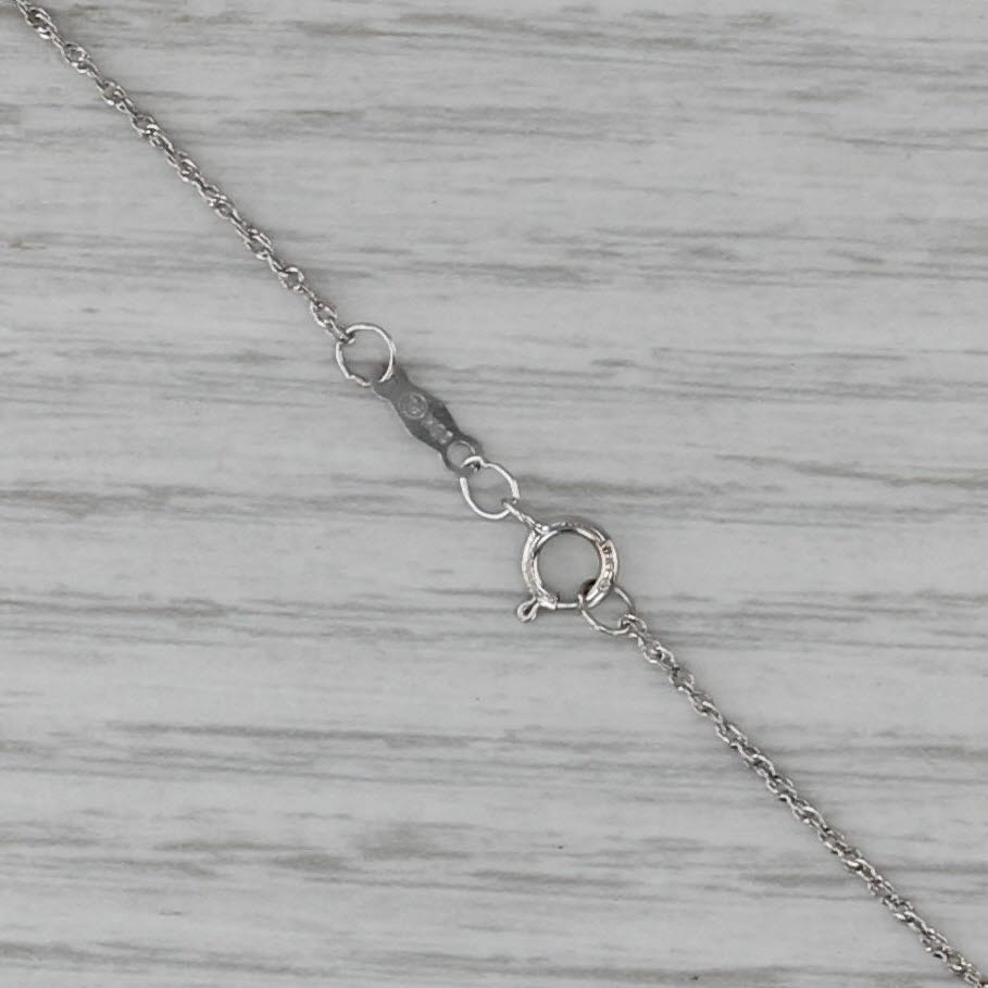 Rope Chain Necklace 10k White Gold 18" 0.6mm