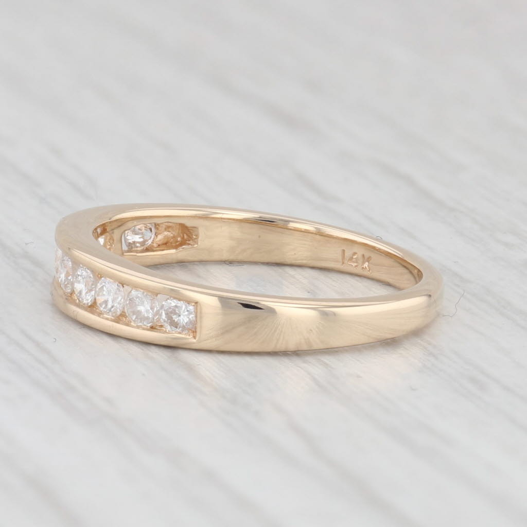 Light Gray 0.26ctw Diamond Wedding Band 14k Yellow Gold Size 5 Stackable Anniversary Ring