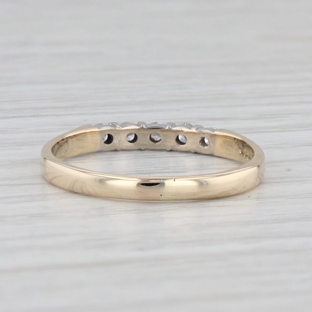 Light Gray 0.20ctw Diamond Wedding Band 14k Gold Size 8 Stackable Anniversary Ring