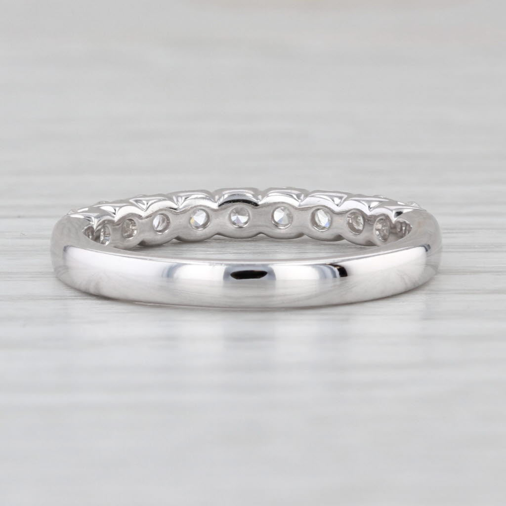 0.61ctw Diamond Wedding Anniversary Band 14k White Gold Stackable Sz 8-8.25 Ring