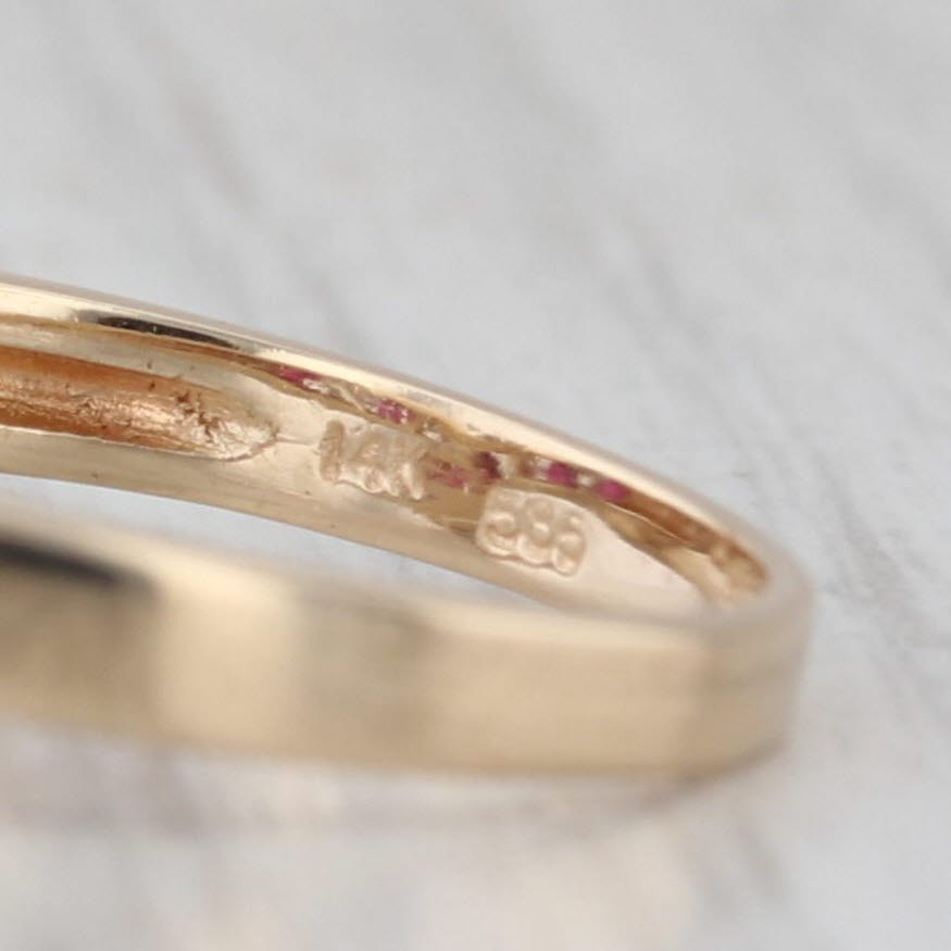 Gray 0.50ctw Ruby Diamond Contoured Band 14k Yellow Gold Size 6.75 Stackable Ring