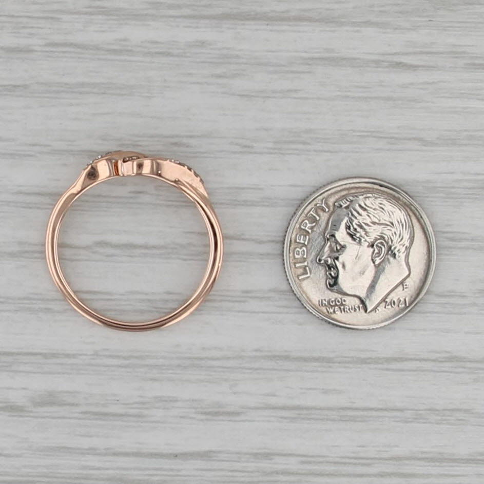 0.12ctw Diamond Bypass Ring 10k Rose Gold Size 6.75 Stackable