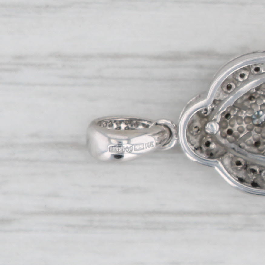Light Gray Ornate 0.25ctw Diamond Pendant 14k White Gold