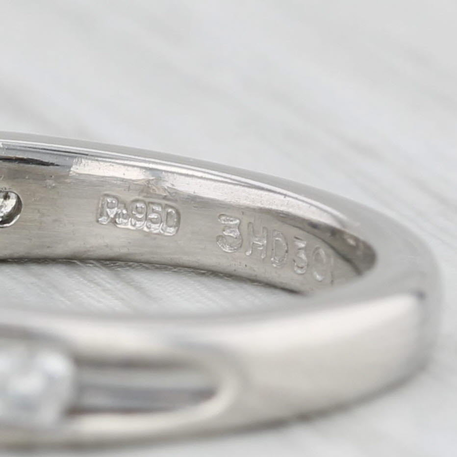 Light Gray 0.85ctw Diamond Wedding Band 950 Platinum Size 8.25 Anniversary Stackable Ring