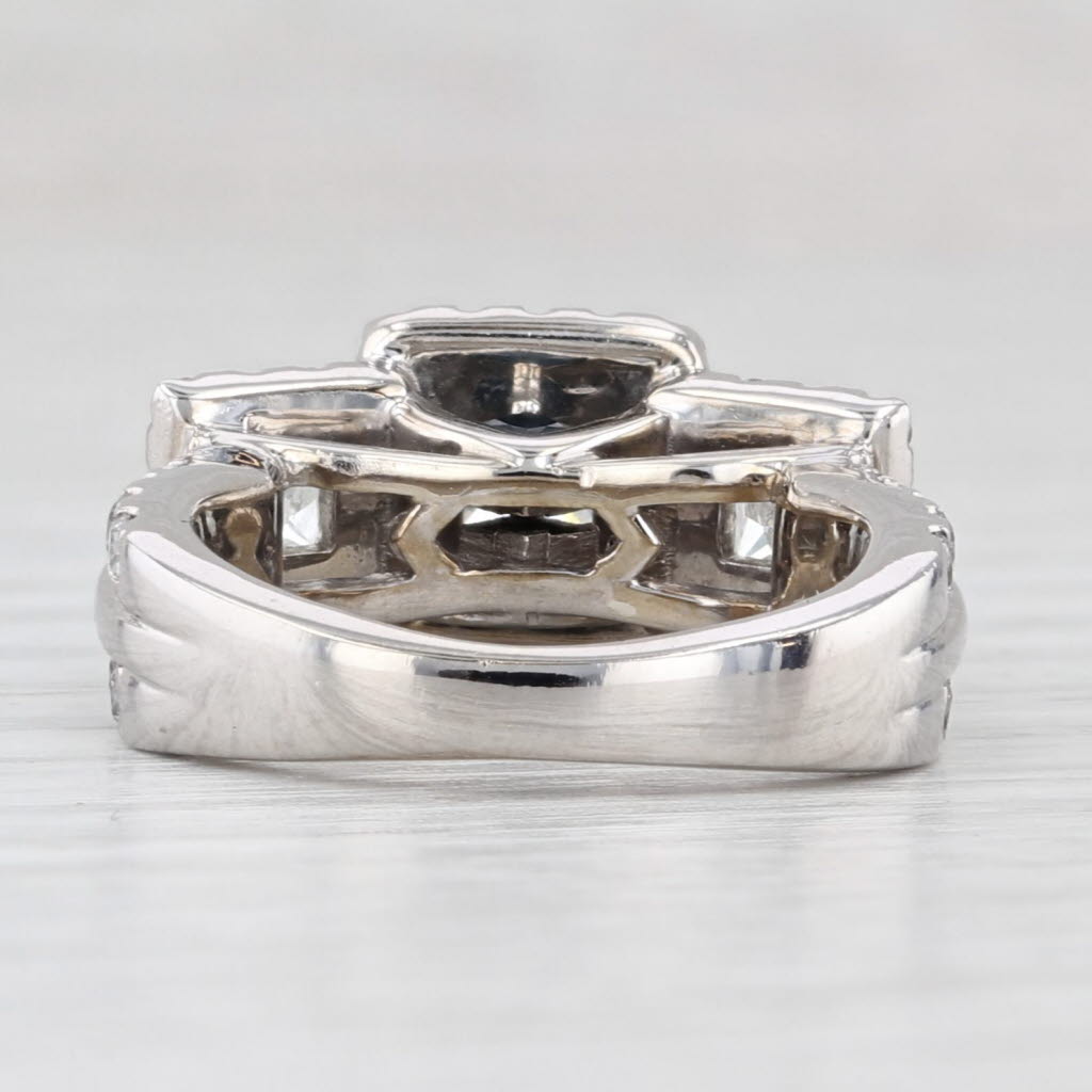 Light Gray Vera Wang 2.30ctw Diamond Engagement Ring 14k White Gold Size 4 3-Stone Halo