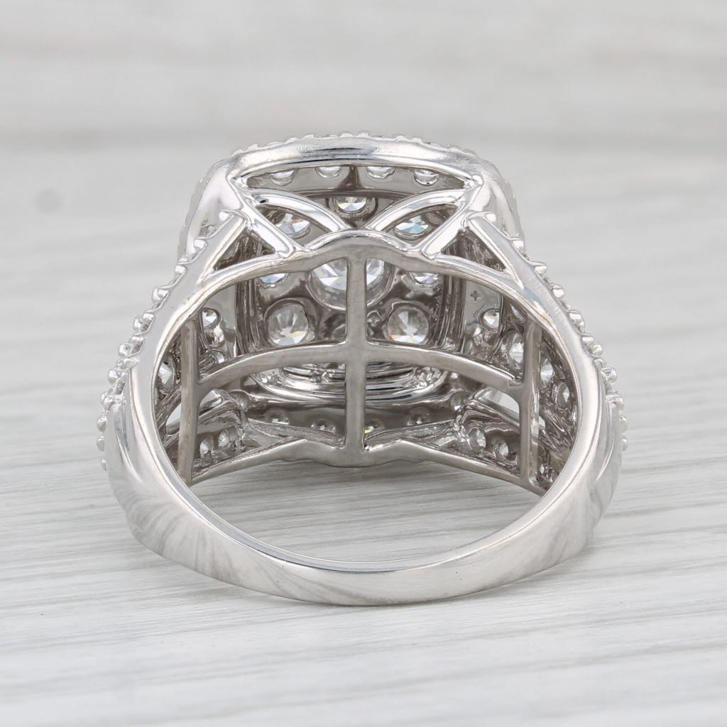Light Gray 3.75ctw Lab Created Diamond Cluster Ring 10k Gold Bridal Engagement Cocktail