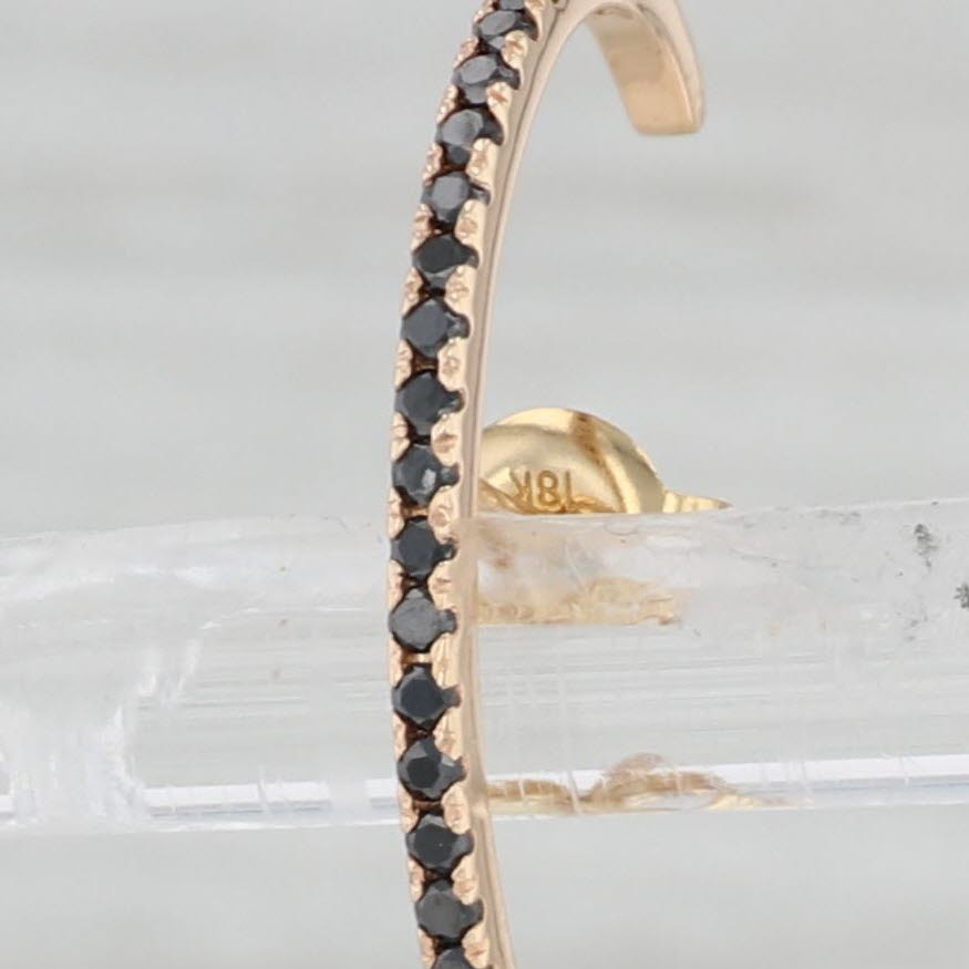 New Nina Wynn SINGLE Suspender 0.13ctw Black Diamond Earring 16k-18k Yellow Gold