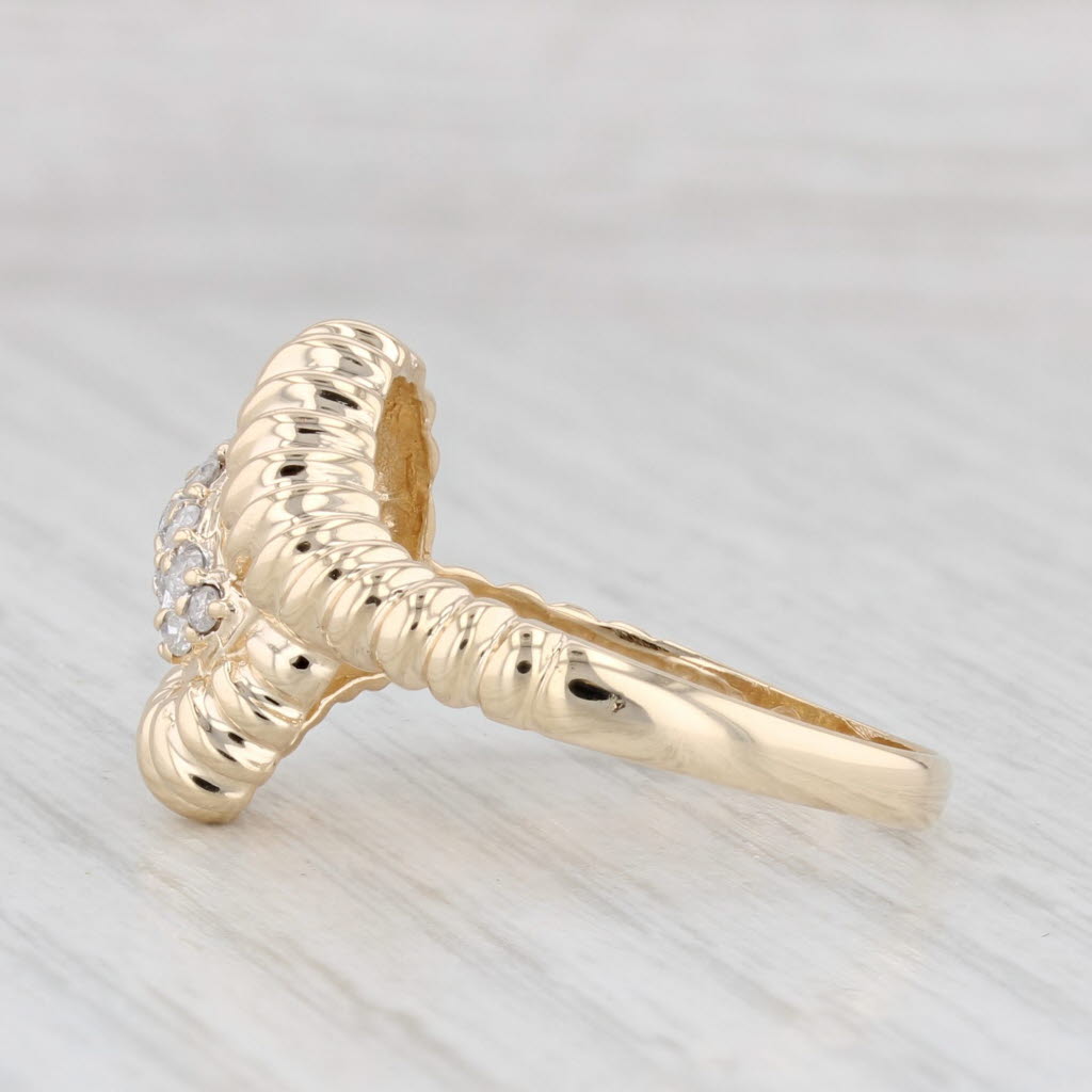 Light Gray 0.20ctw Diamond Cluster Ring 14k Yellow Gold Size 8.25 Bypass