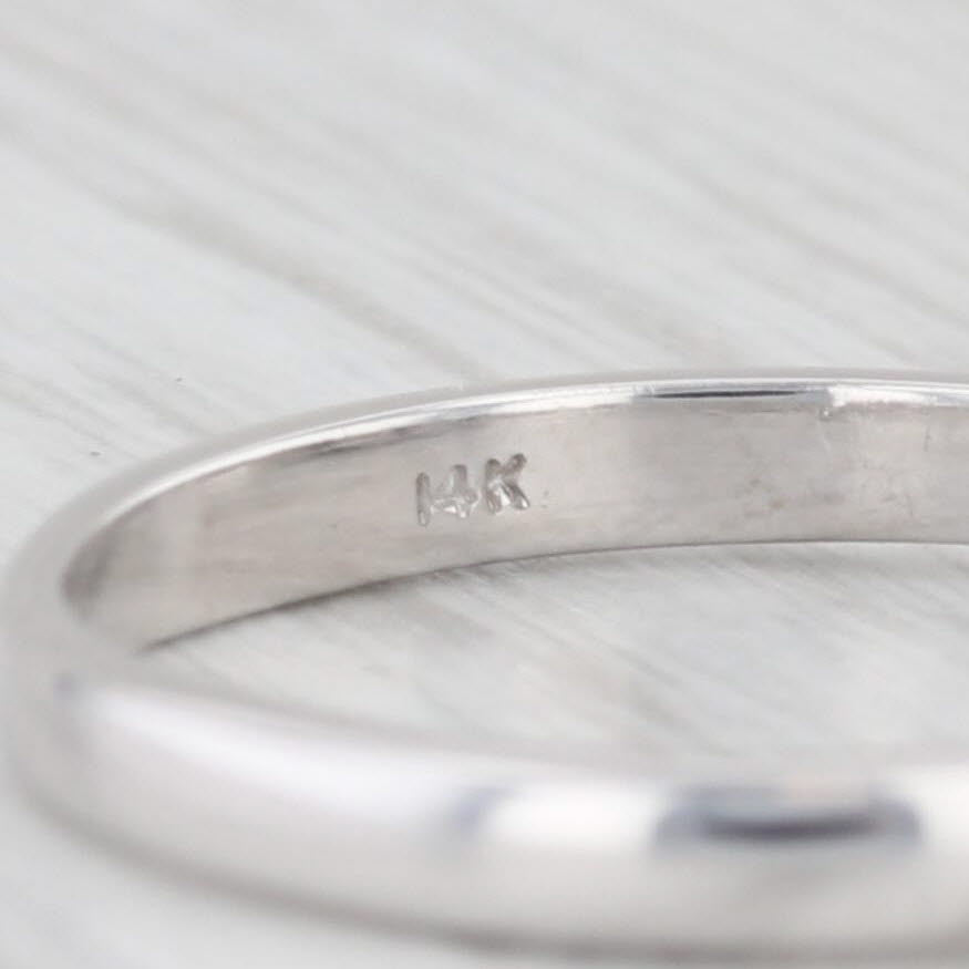 Light Gray 0.50ctw White Blue Diamond 3-Stone Ring 14k White Gold Size 6 Engagement