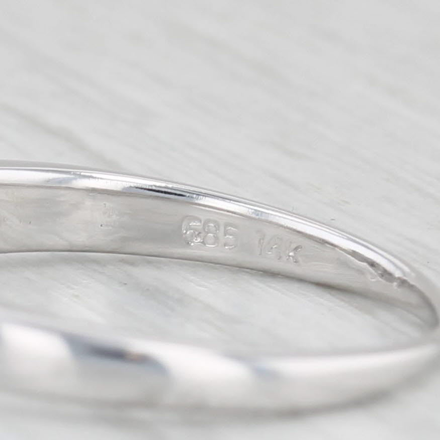 Light Gray 0.25ctw Diamond Contoured Wedding Ring 14k White Gold Size 5.75 Stackable