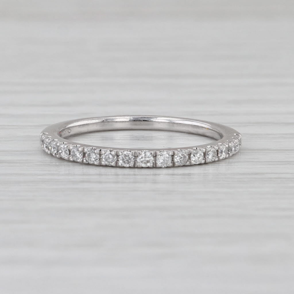 0.27ctw Diamond Wedding Band 14k White Gold Size 6.25 Stackable Ring