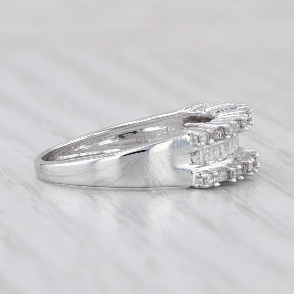 0.50ctw Diamond Ring 10k White Gold Size 7 Bridal Wedding Anniversary Band