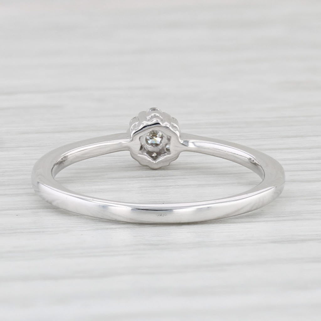 Light Gray Diamond Cluster Ring 10k White Gold Size 5.75 Engagement Stackable