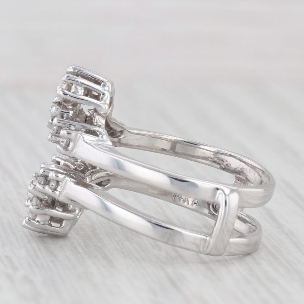 Light Gray 0.65ctw Diamond Jacket Wrap Ring 14k White Gold Size 6.25