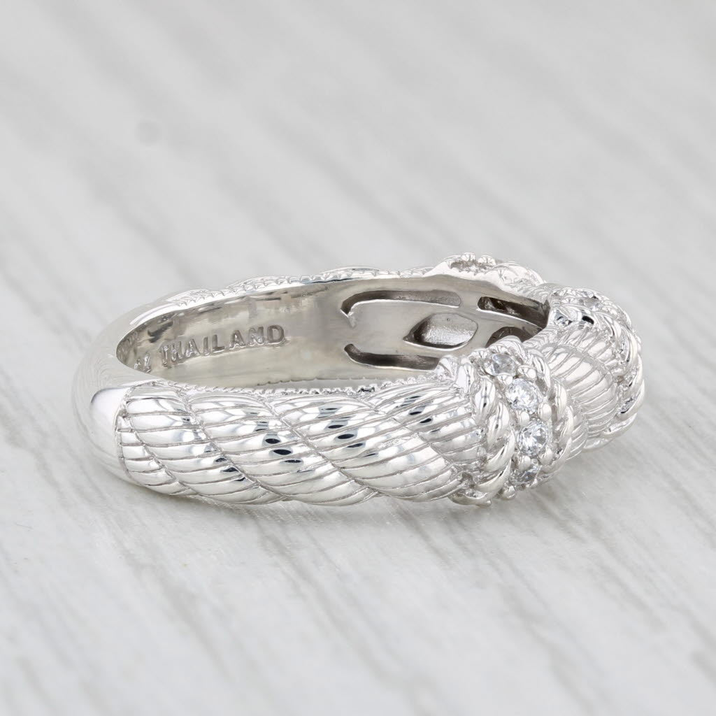 Light Gray Judith Ripka 0.22ctw Cubic Zirconia Ring Sterling Silver Size 7 Stackable Band