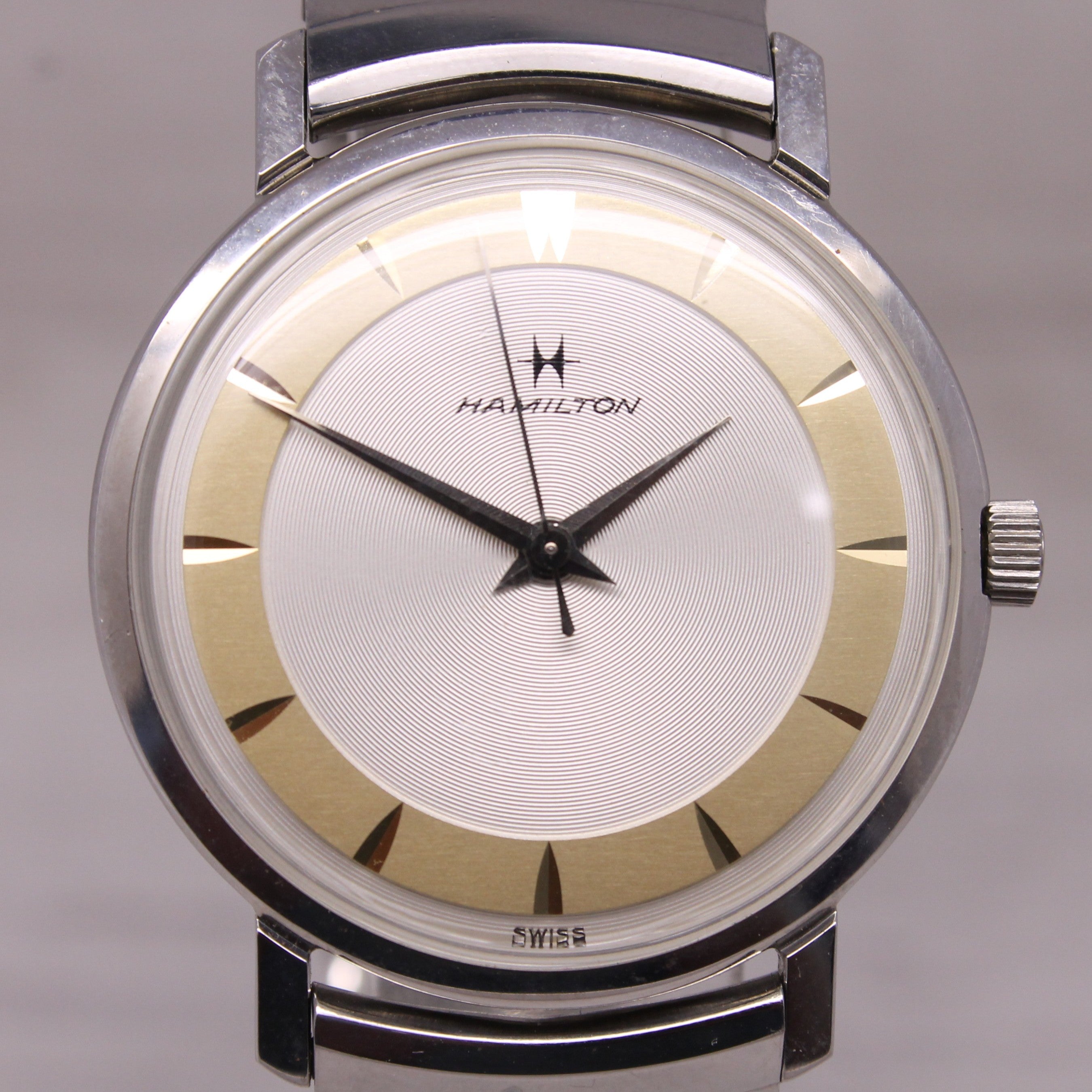 Vintage Hamilton Mens Mechanical Watch Sea Guard Stainless Steel MINT