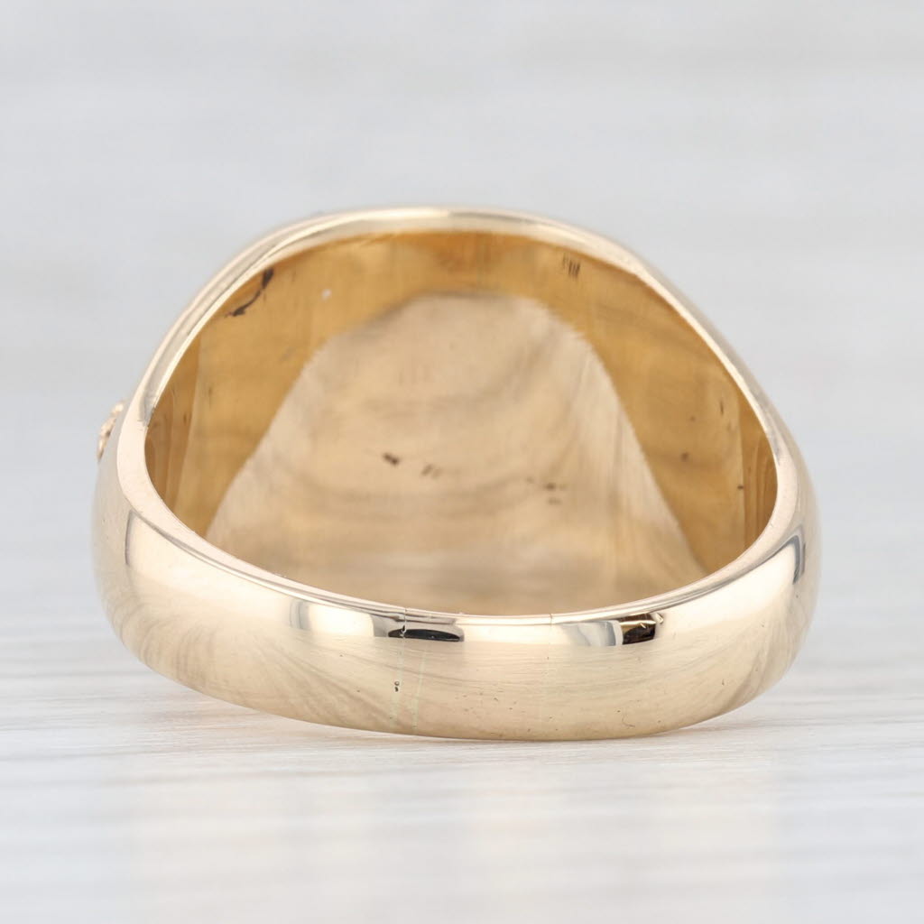 Light Gray Knights of Columbus Signet Ring 10k Yellow Gold Size 10.75 Cross Skull K of C