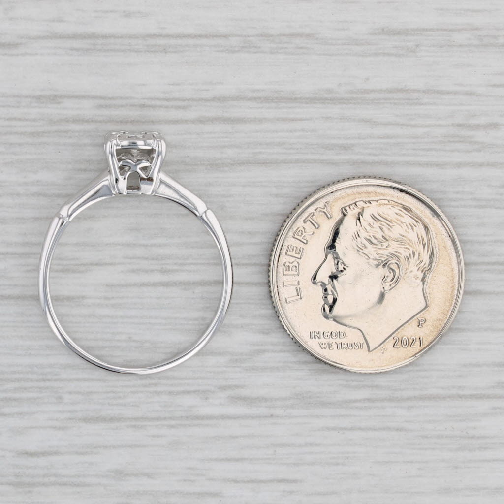 Gray 0.15ct Diamond Solitaire Engagement Ring 14k White Gold Size 5 Vintage