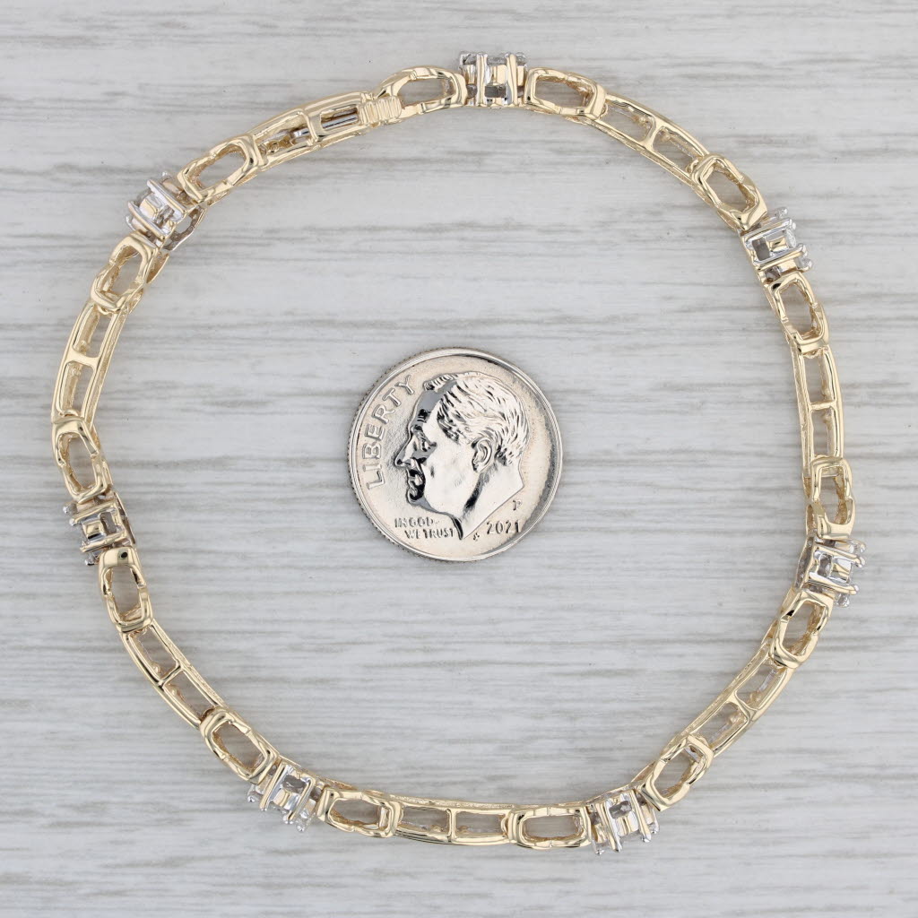 Gray 2ctw Diamond Tennis Bracelet 14k Yellow Gold 7.5" 5.4mm