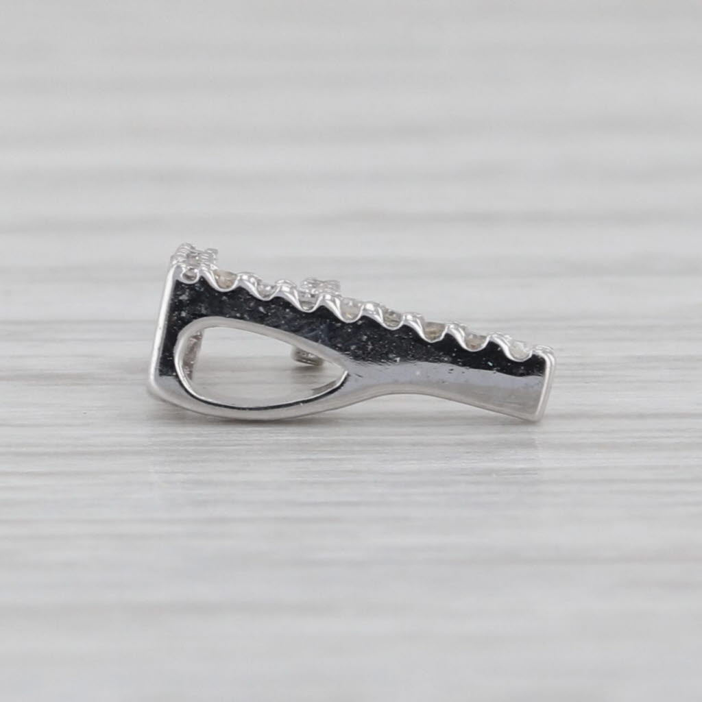 0.10ctw Diamond Letter Initial "F" Pendant 14k White Gold