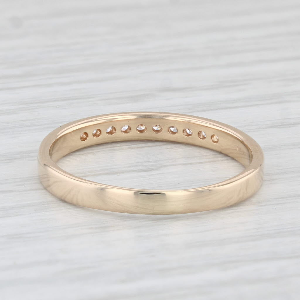 Light Gray 0.15ctw Diamond Wedding Band 14k Yellow Gold Size 8 Stackable Anniversary Ring