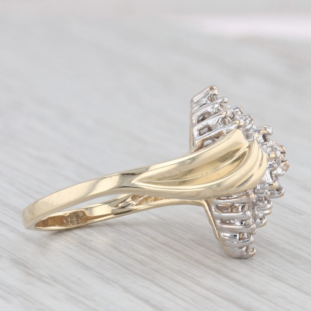 Light Gray 0.45ctw Diamond Cluster Ring 10k Yellow Gold Size 7