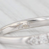 0.52ctw Diamond Contoured Wedding Band 14k White Gold Size 6.25 Stackable Guard