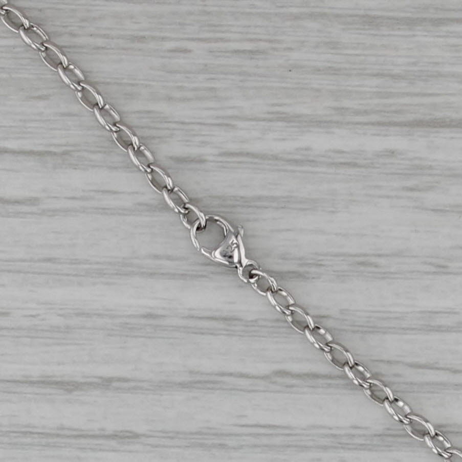 Cable Chain Necklace Lariat Pendant Clasp Ends Sterling Silver 21.75" 2.7mm