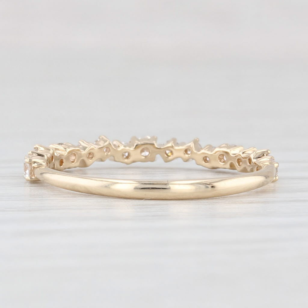 Light Gray New 0.38ctw Diamond Wedding Band 14k Yellow Gold Stackable Anniversary Ring 6.75