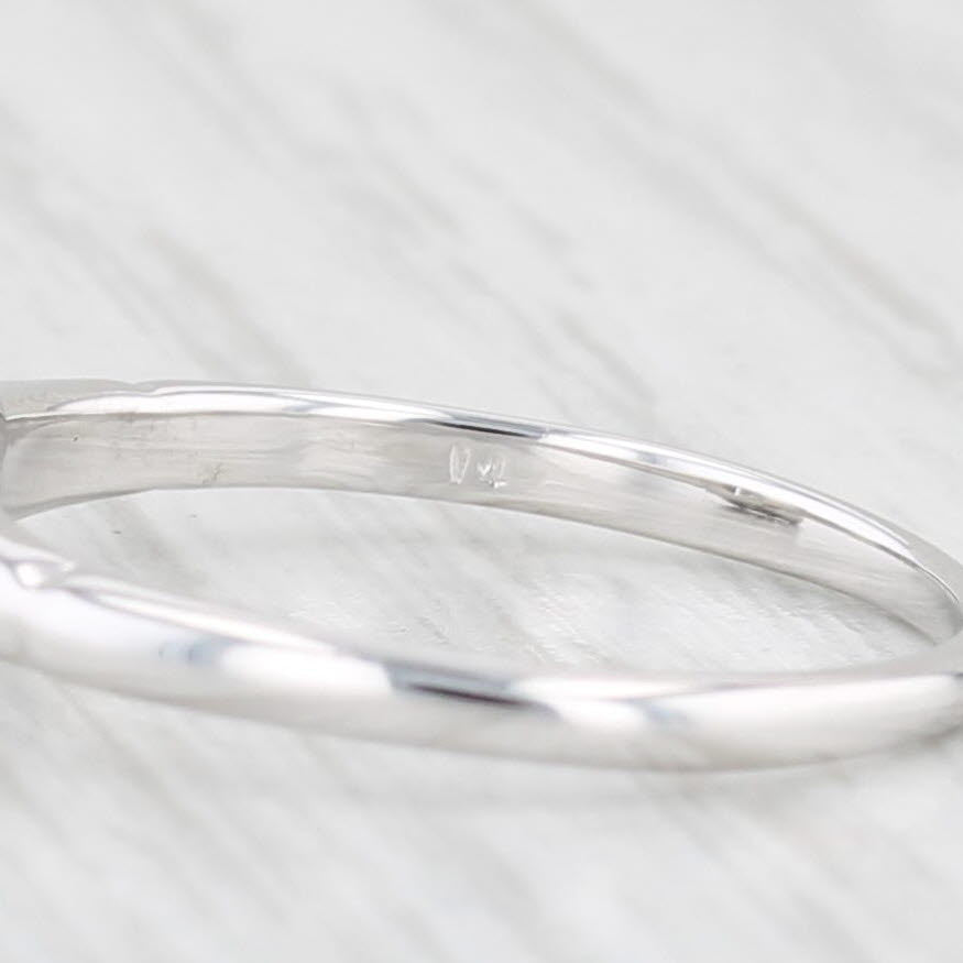 Light Gray 0.15ct Diamond Solitaire Engagement Ring 14k White Gold Size 5 Vintage