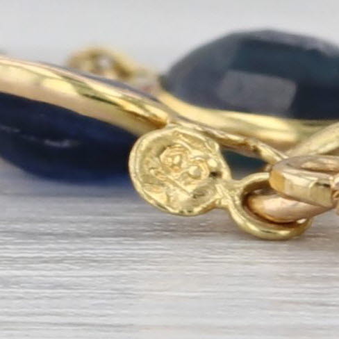 6.60ctw Blue Sapphire Tennis Bracelet 18k Yellow Gold 7" 4.1mm