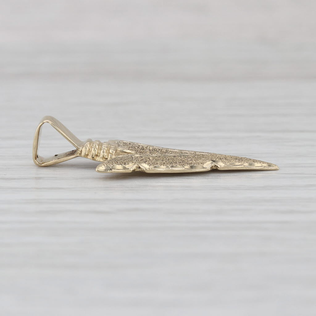 Arrowhead Pendant 14k Yellow Gold Brushed Detailed