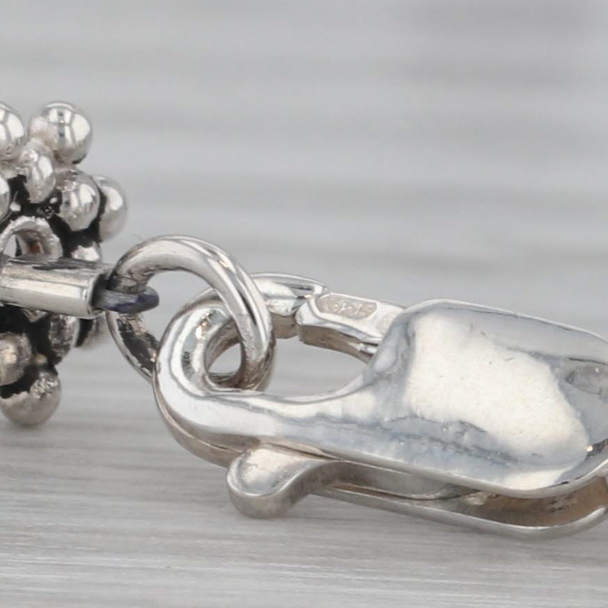Gray Aquamarine Topaz Crystal Quartz Garnet Gemstone Bead Bracelet Sterling Silver