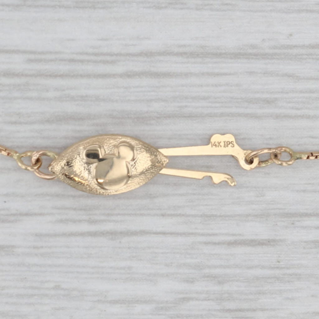 Disney Cultured Pearl Station Necklace 14k Yellow Gold 17" Box Chain