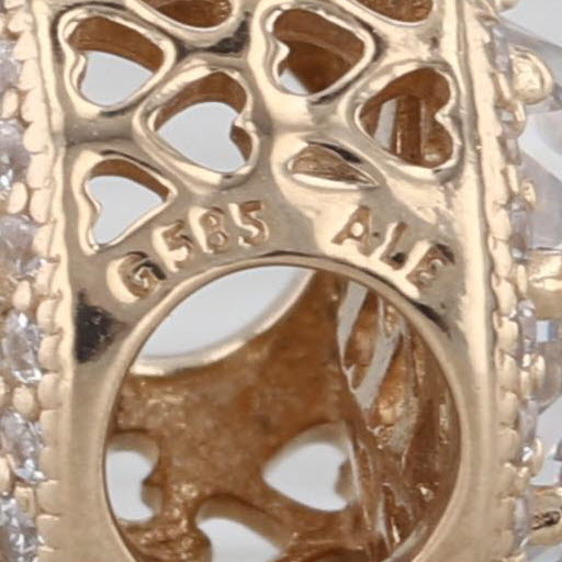 Authentic Pandora Radiant Hearts Charm 750843CZ 14k Gold Bead