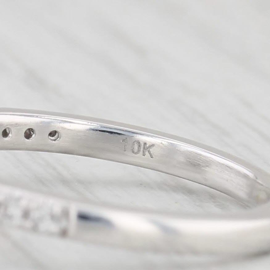 Light Gray 0.31ctw Diamond Halo Engagement Ring 10k White Gold Size 5.75-6