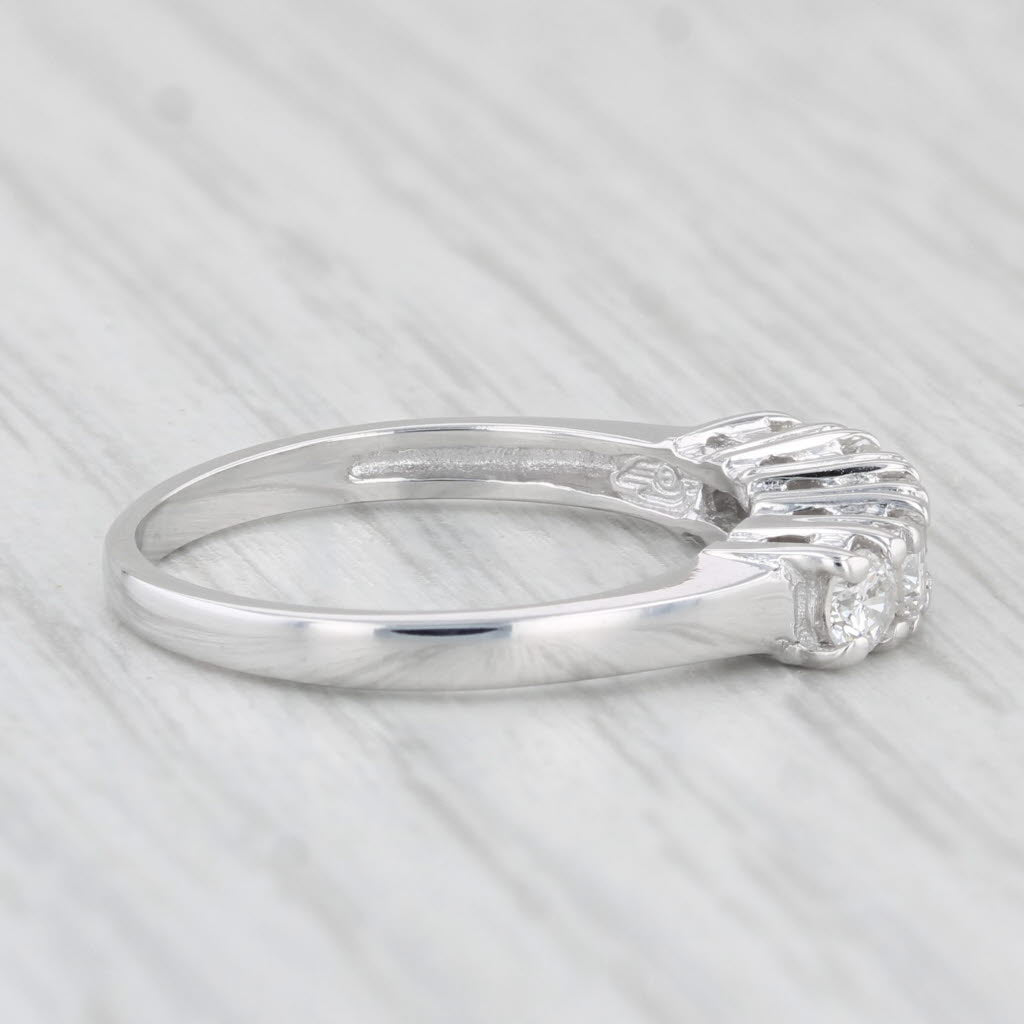 Light Gray 0.49ctw Diamond Ring 14k White Gold Size 6.25 Wedding Band Stackable