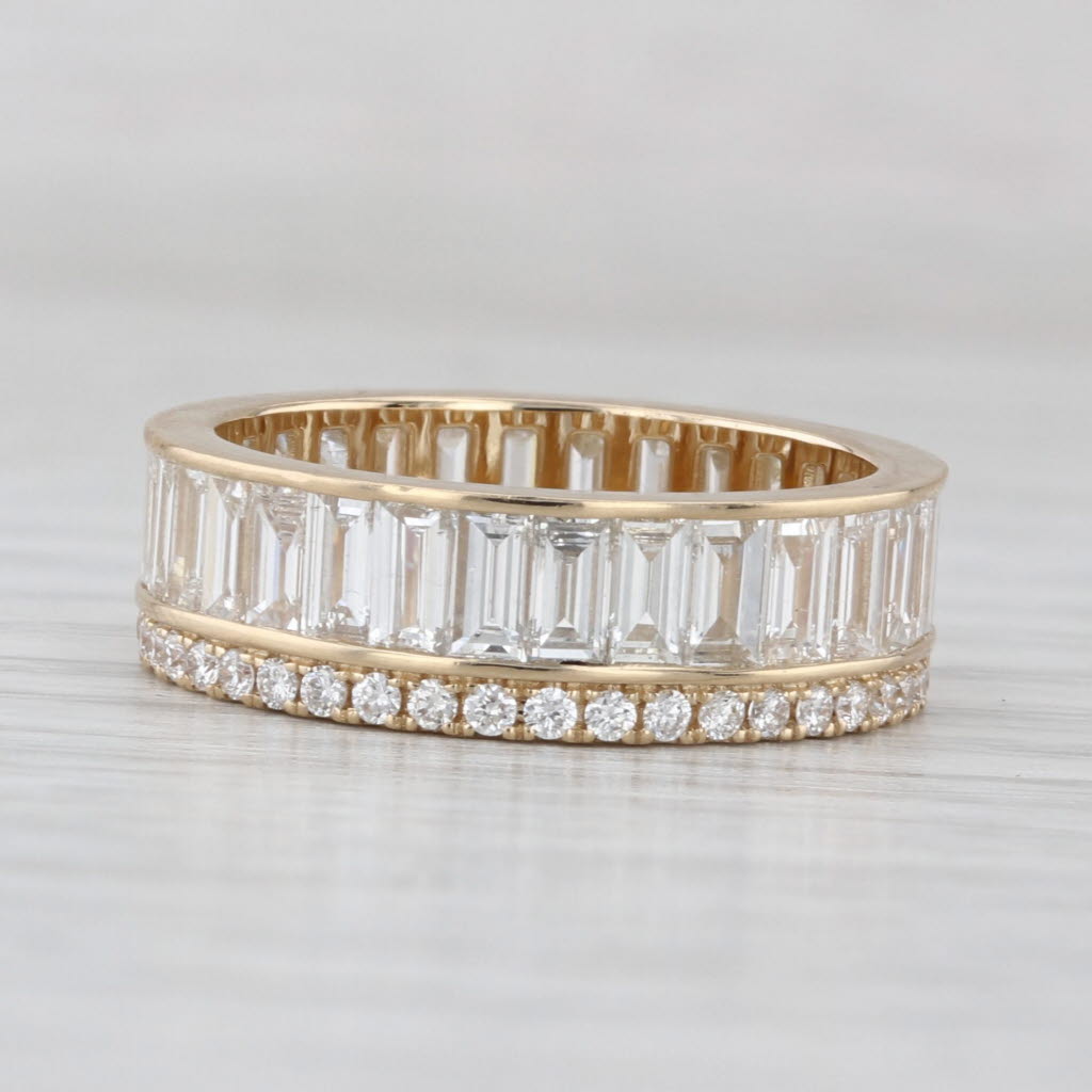 New 3.41ctw Diamond Eternity Band 14k Gold Ring Anniversary Stackable Size 6.5