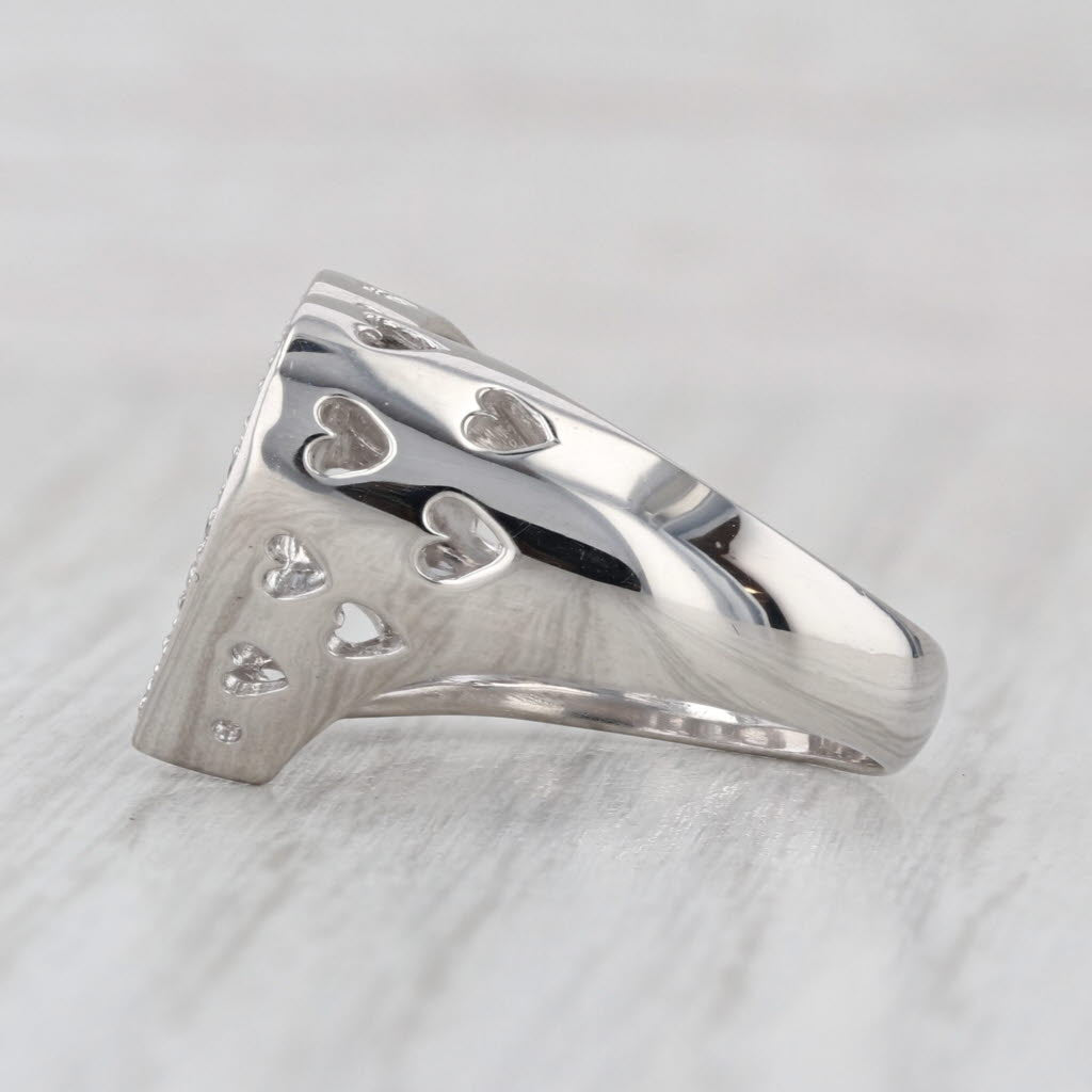 0.33ctw Diamond Interlocking Open Hearts Ring 900 Platinum Size 6.75 Cocktail