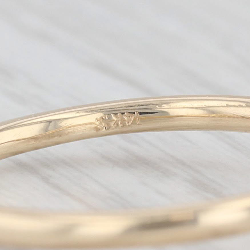 Light Gray Contoured Wedding Band 14k Yellow Gold Size 7 Stackable Wedding Ring