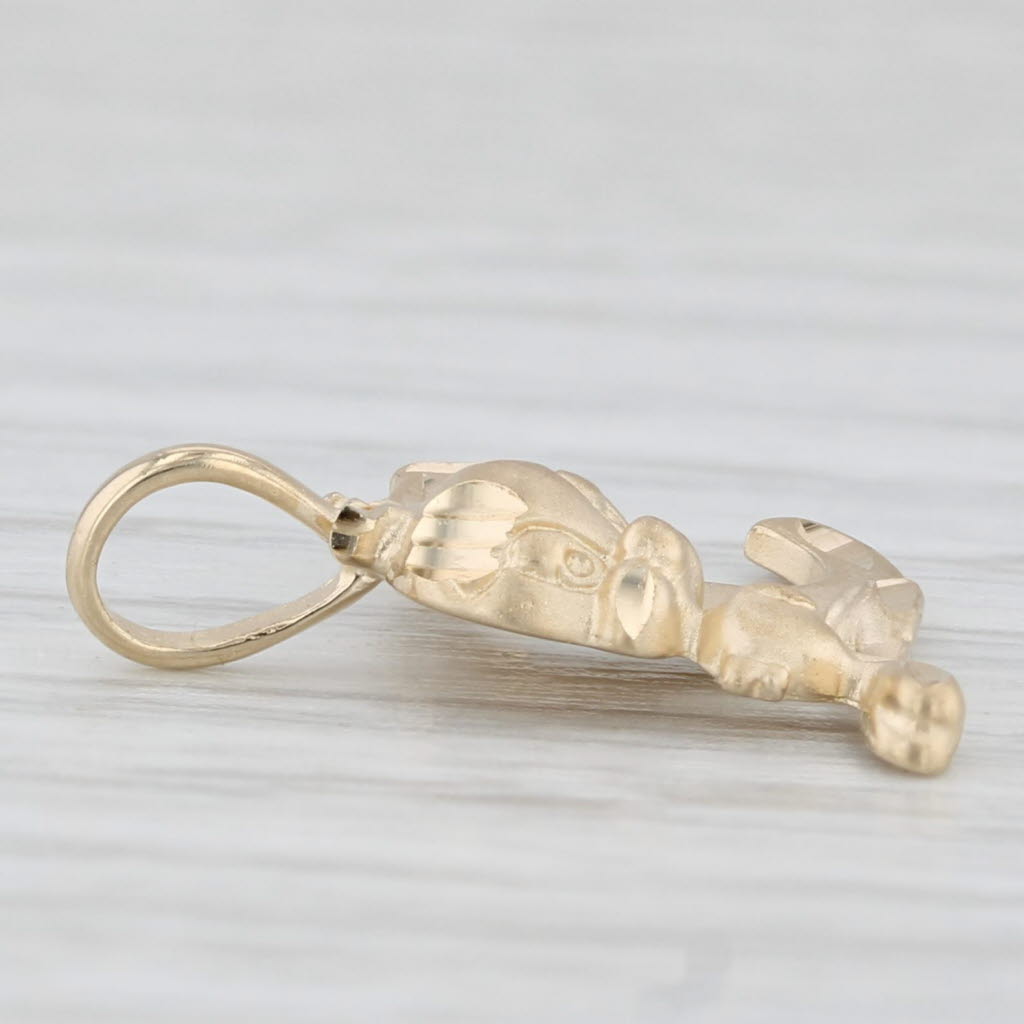 Light Gray Letter Initial C Tweety Bird Pendant 10k Yellow Gold Warner Brothers Cartoon