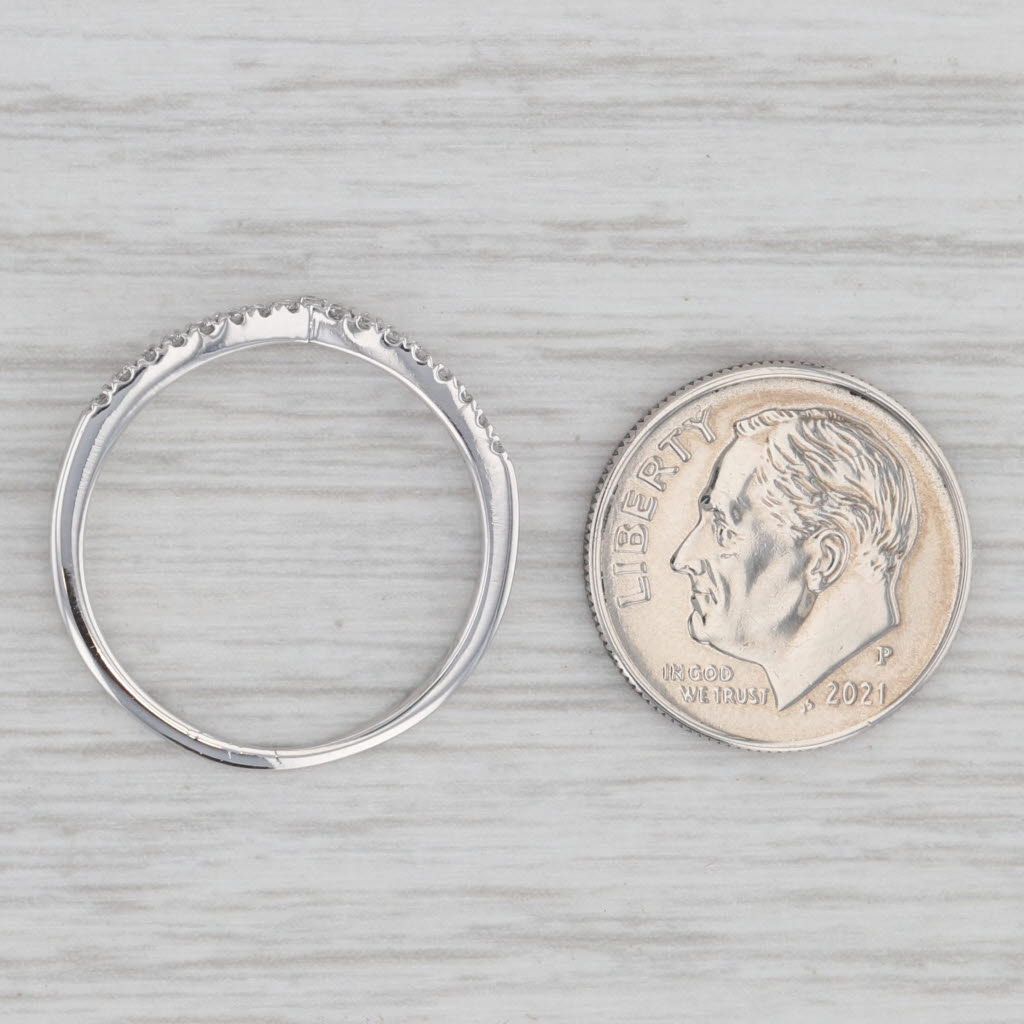 Gray 0.15ctw Diamond Contoured Ring Guard Stackable Wedding Band Sz 8 10k White Gold