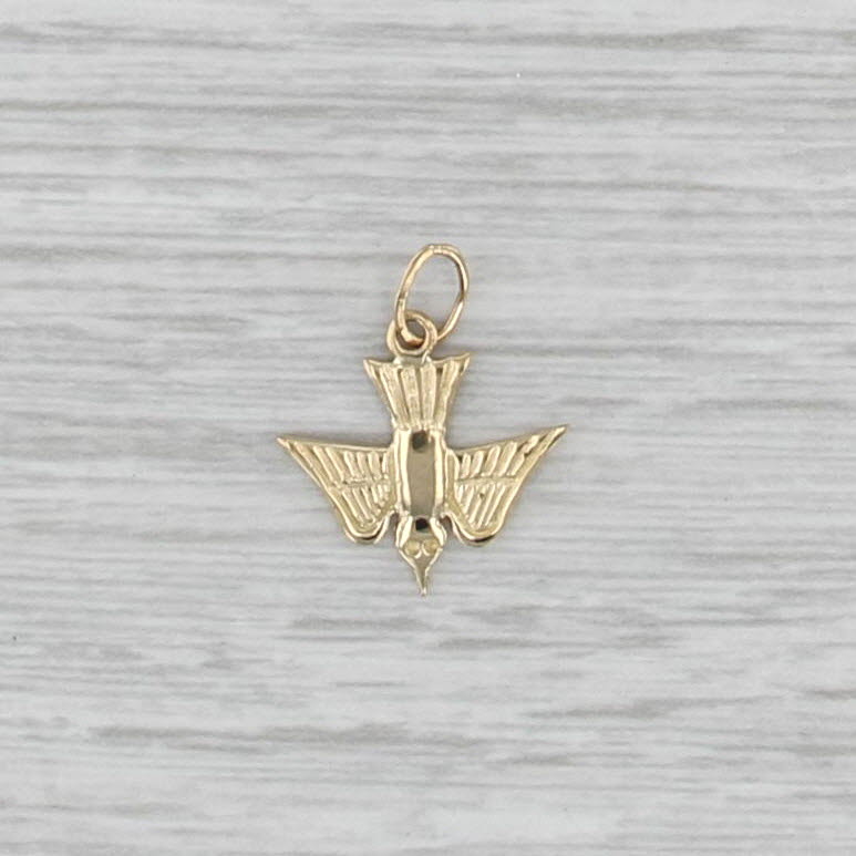 Small Flying Bird Pendant 18k Yellow Gold Little Charm