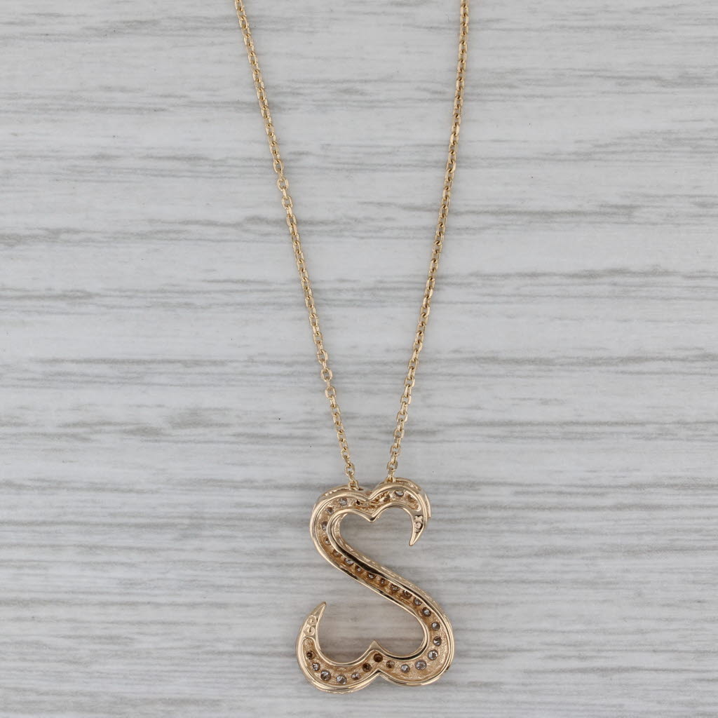 Gray 0.16ctw Diamond Open Hearts Pendant Necklace 14k Yellow Gold Jane Seymour