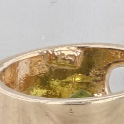 0.90ct Peridot Solitaire Slide Charm Pendant 14k Yellow Gold